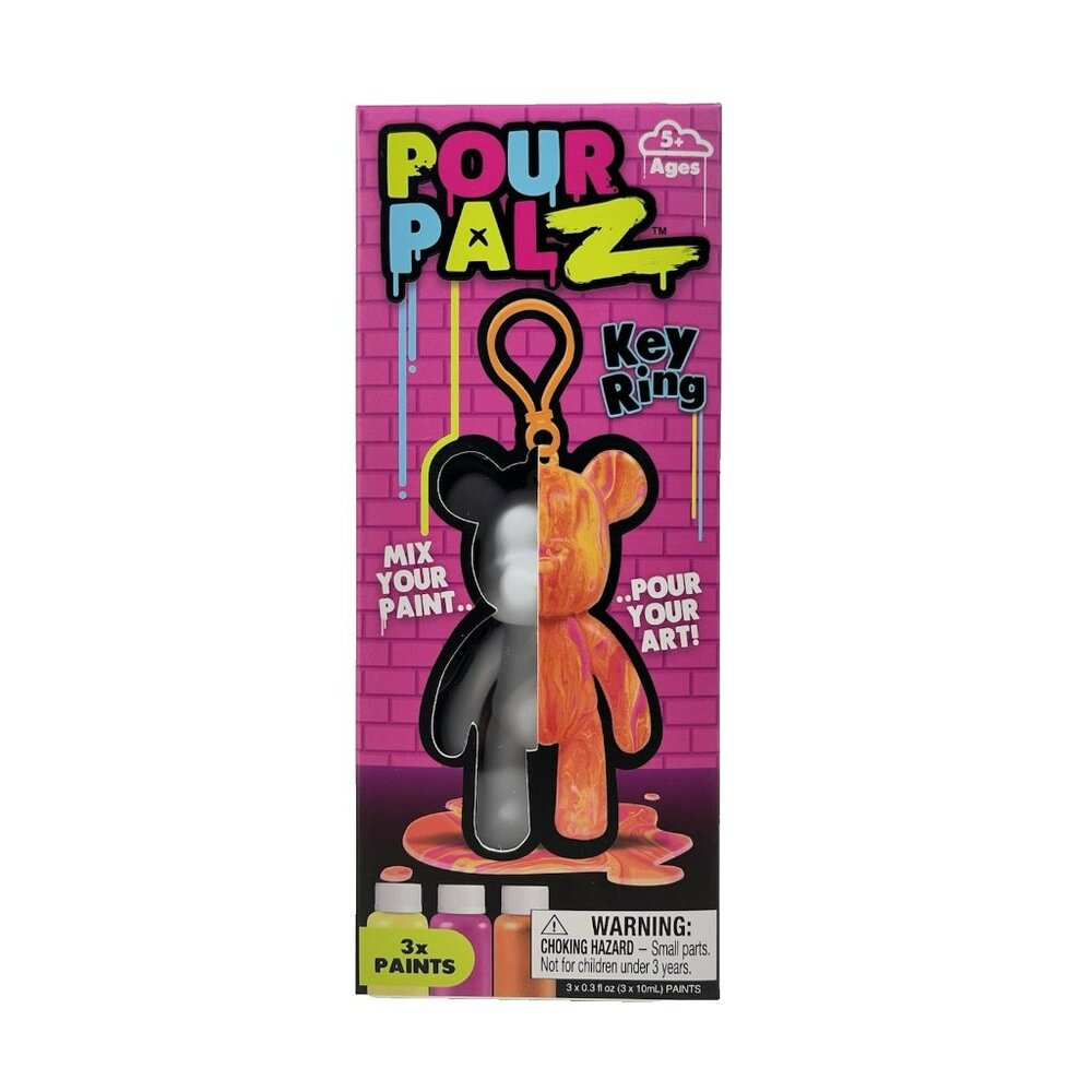 Pour Palz 3.2" Key Ring Bear DIY Paint & Pour Craft Kit